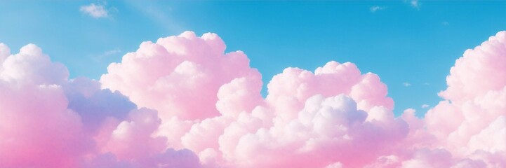 Beautiful clouds background banner. Abstract pink clouds banner.