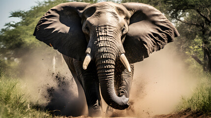 running elephant
