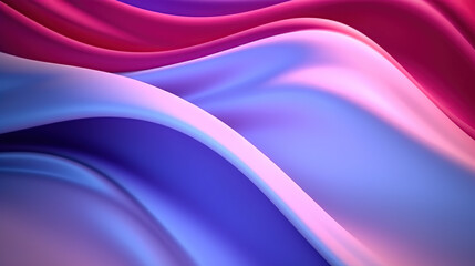 abstract blue and pink wavy background, in the style of realistic hyper-detail, light purple and crimson, shiny, smooth and curved lines, flowing fabrics