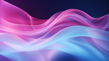 Fototapeta premium abstract blue and pink wavy background, in the style of realistic hyper-detail, light purple and crimson, shiny, smooth and curved lines, flowing fabrics