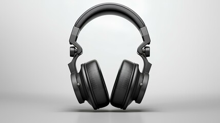 Fototapeta na wymiar High quality headphones isolated on white background. Black headphones. Accessories for gamers. generative AI