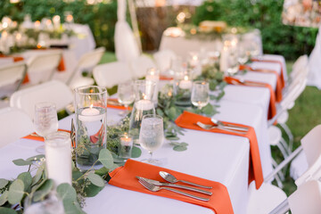 table set for a banquet
