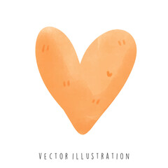 Holland symbol with orange heart in watercolor style. Vector illustration