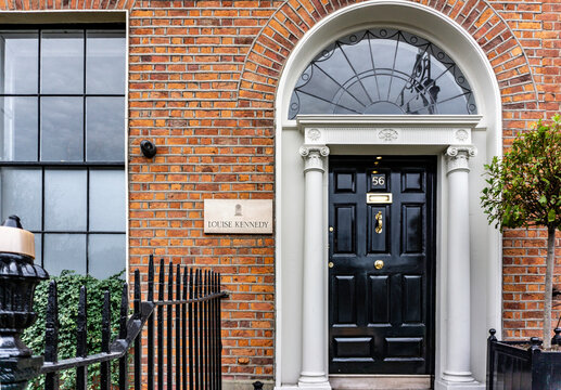 The offices, showroom and home of Louise Kennedy, the Irish designer,  in Merrion Square, Dublin, Ireland. The house was once occupied by Oscar Wilde.