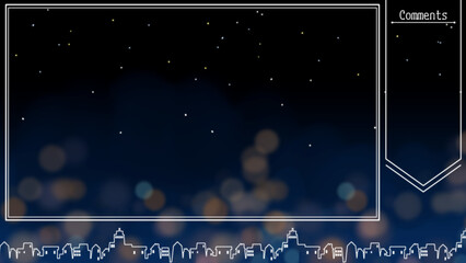 冬の夜と夜景の配信背景素材_ゲーム配信画面