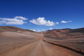 Fototapeta na wymiar Route et paysage désertique en Argentine