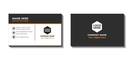 Creative and simple business card template for company corporate yellow and black color.
