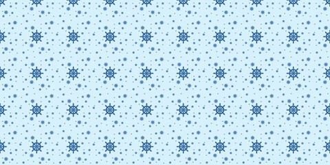 Seamless pattern with ship wheel