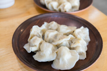 Steamed meat dimpling in restaurant