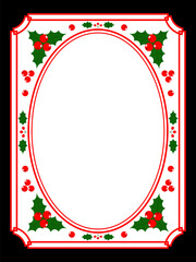 Christmas decorative festive frame with holly.