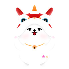 snowman with christmas hat 중국의 설날