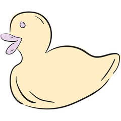 Rubber Duck Toy Doodle Isolated Transparent Background PNG Illustration