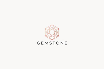 Gem Gemstone Luxury Business Fashion Boutique Jewelry Geometric Abstract Logo Template - obrazy, fototapety, plakaty