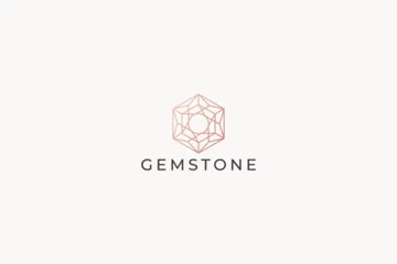 Fotobehang Gem Gemstone Luxury Business Fashion Boutique Jewelry Geometric Abstract Logo Template © captoro