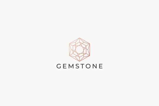 Gem Gemstone Luxury Business Fashion Boutique Jewelry Geometric Abstract Logo Template