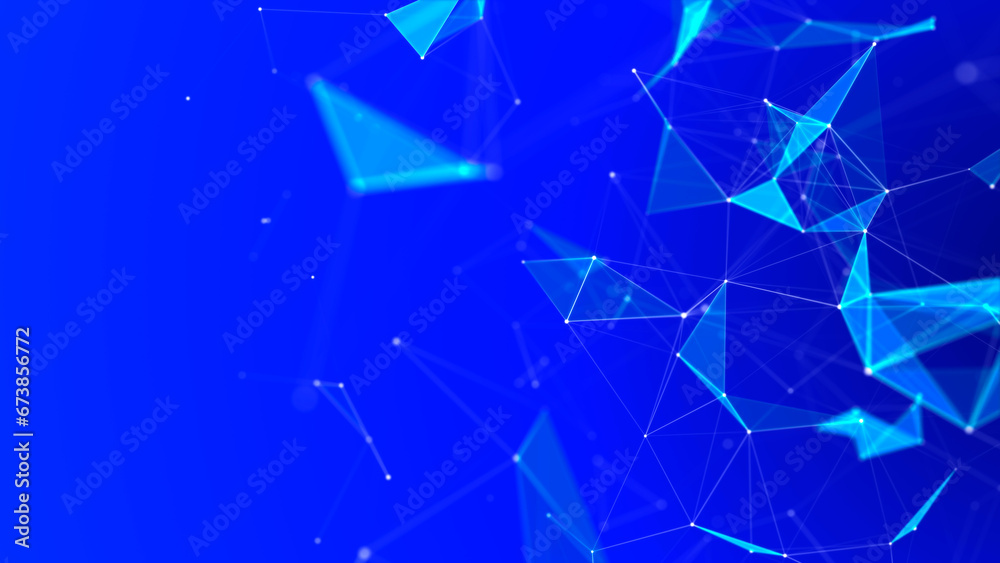 Poster abstract background with connecting dots and lines. network connection structure. plexus effect. 3d.