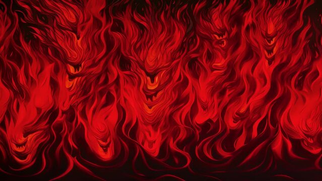 A rubycolored flame, flickering and dancing in the darkness. The heat radiating from the flames is intense, yet the surrounding area feels cool and serene. As the flames move, they seem to