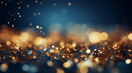 Warm blurry golden bokeh lights