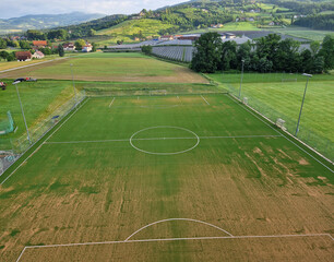 Fußballplatz aus der Vogelperspektive
