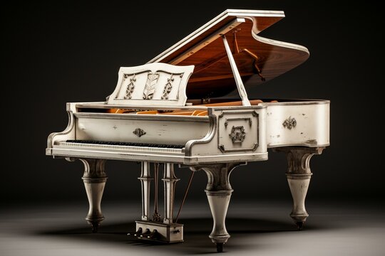 Vintage piano created using advanced methods, not based on reality. Generative AI