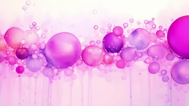 A mass of mauve bubbles, each one reflecting a different hue of pink and purple.