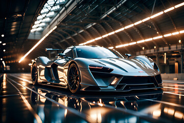 Dynamically racing supercar, Generative AI