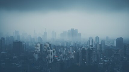Fototapeta na wymiar abstract city in thick fog