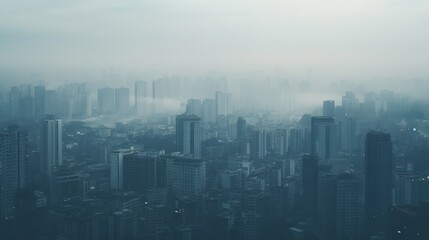 Fototapeta na wymiar abstract city in thick fog