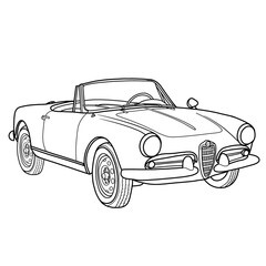 Obraz premium Classic Vintage American Sport Cars Vector illustration Line art,outline retro sport Car design illustration hand drawn sketch, isolated on white background