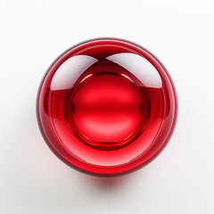A Red Glass Ball Icon or Logo on a White Background