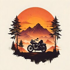 silhouette of a biker on motorcycle