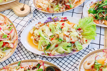 Spicy Yum Cabbage Salad. Thai style.