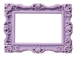 simple thin light blue picture frame on transparent background