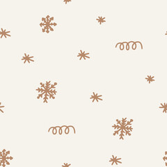 Fototapeta na wymiar Snowflakes seamless pattern. Christmas print. Background for wrapping paper, packaging, gift wrap, scrapbooking, stationary, wallpaper, textile prints