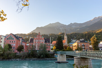 Emil Betoir pedestrian bridge over the Inn river in Innsbruck