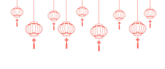 Fototapeta na wymiar Chinese New Year lanterns. lunar and chinese new year vector elements