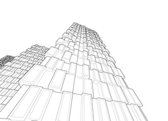 Abstract architecture design 3d background