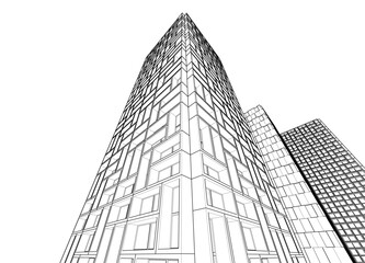 Abstract architecture design 3d background