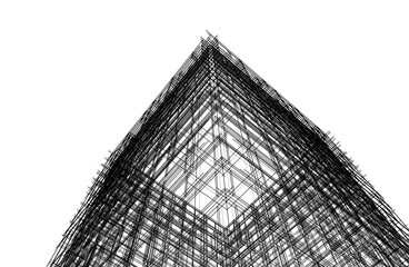 Abstract architecture design 3d background