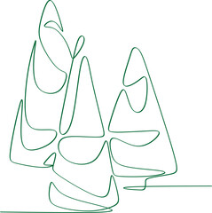 Christmas decoration element tree line drawing vector illustration.Perfect for cards, party invitations, posters, stickers, clothing. 