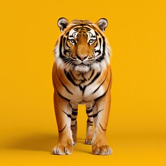 Obraz premium tiger on yellow background