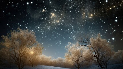 sparkling night sky with stars