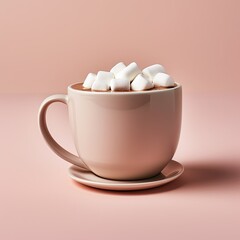 Fototapeta na wymiar a mug of cocoa and marshmallow