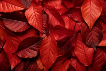 Background of red autumn leaves. Generative AI
