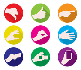 business hand gestures color icon