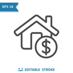 House, Dollar Icon. Real Estate, Home, Price, For Sale