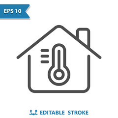 House Icon. Temperature, Thermostat, Thermometer, Home