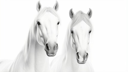White Mustang's Majestic Mane: a Stunning Display of Equine Beauty generated by AI tool 