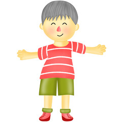 Cute little boy dancing 