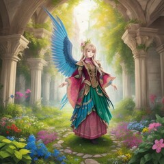 Fototapeta premium angel in the garden